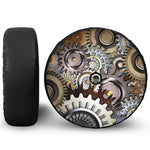 Steampunk Gears And Cogs Print Tire Cover With Camera Hole
