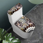 Steampunk Gears And Cogs Print Toilet Lid And Tank Cover Set