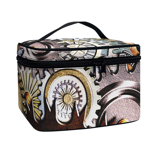 Steampunk Gears And Cogs Print Travel Makeup Bag