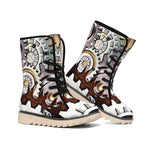 Steampunk Gears And Cogs Print Winter Boots