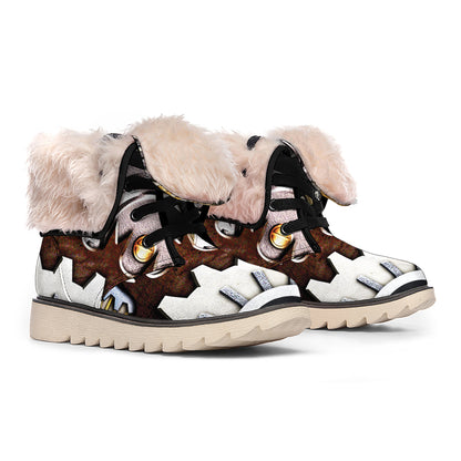 Steampunk Gears And Cogs Print Winter Boots