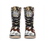 Steampunk Gears And Cogs Print Winter Boots
