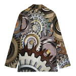 Steampunk Gears And Cogs Print Women's Blazer