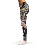Steampunk Gears And Cogs Print Women's Leggings