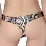 Steampunk Gears And Cogs Print Women's Thong