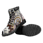 Steampunk Gears And Cogs Print Work Boots