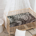 Steampunk Metal Gears Print Baby Crib Sheet