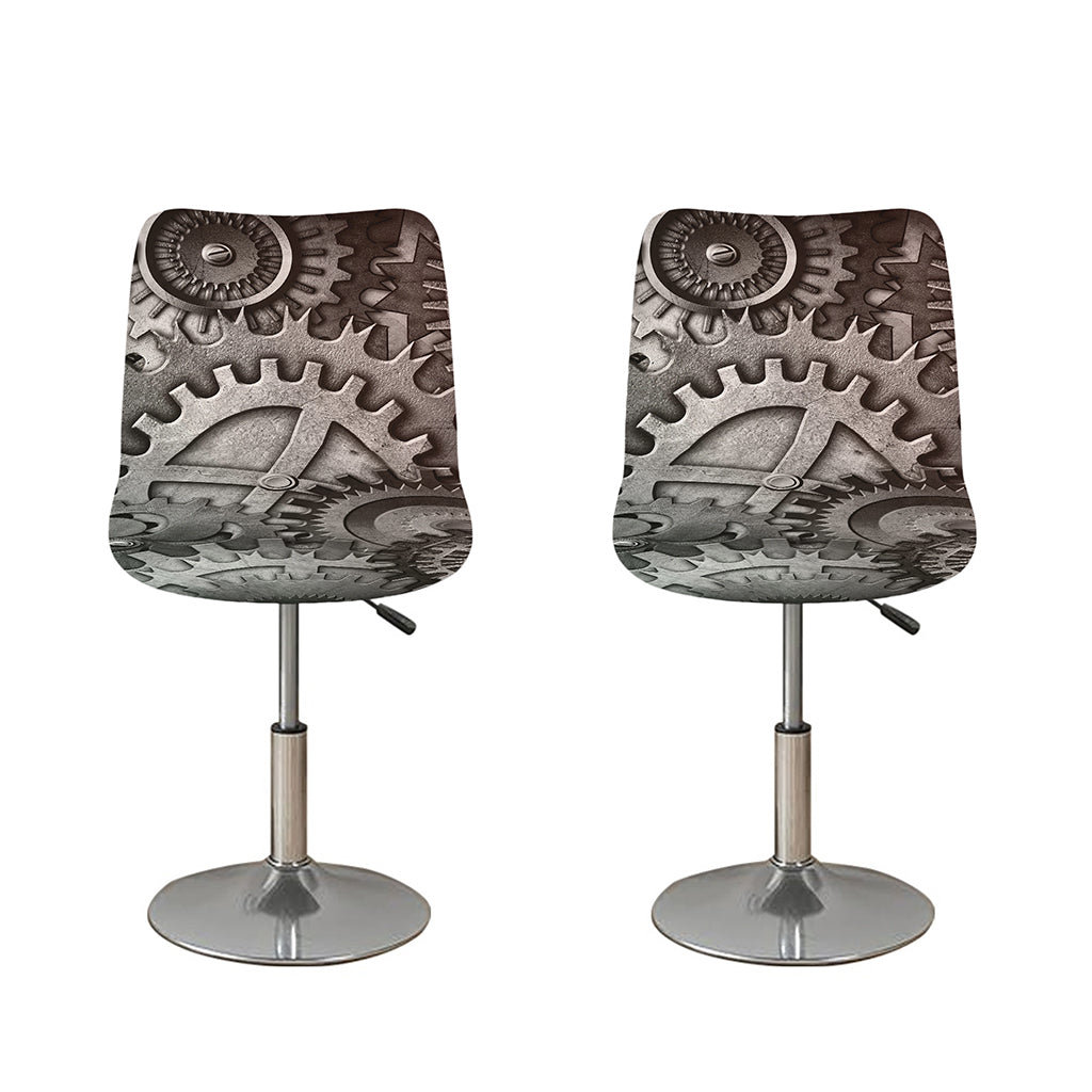 Steampunk Metal Gears Print Bar Stool Covers