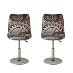 Steampunk Metal Gears Print Bar Stool Covers