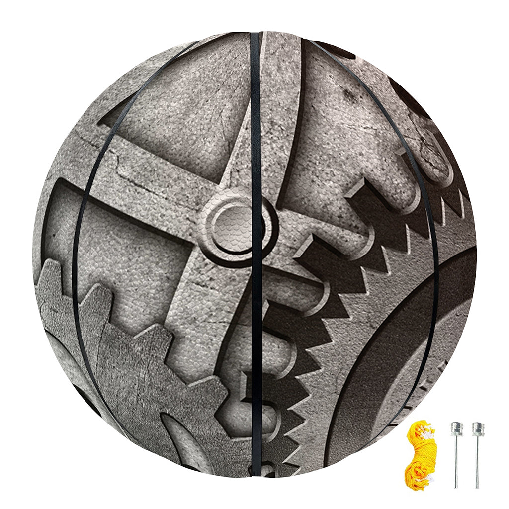 Steampunk Metal Gears Print Basketball