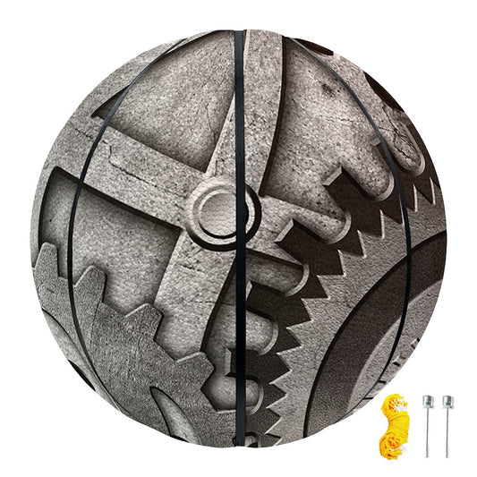 Steampunk Metal Gears Print Basketball