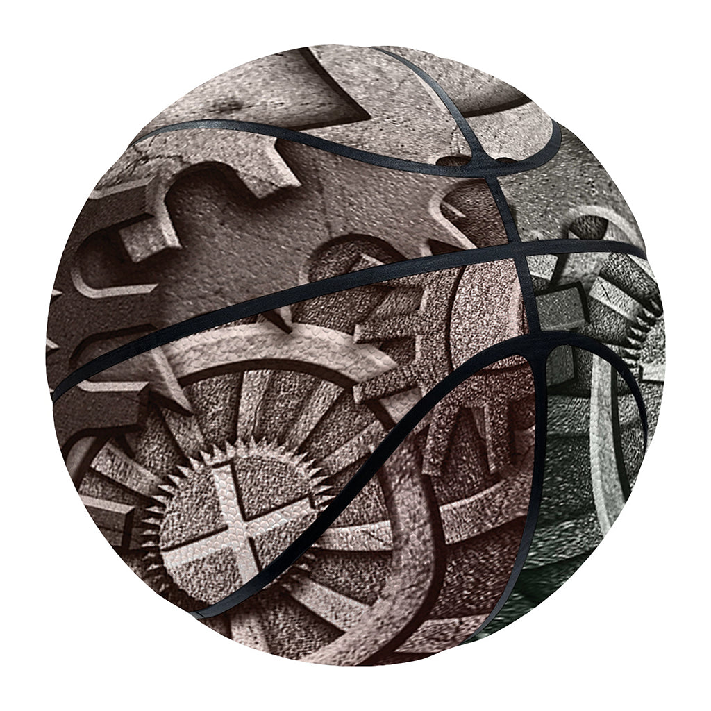 Steampunk Metal Gears Print Basketball