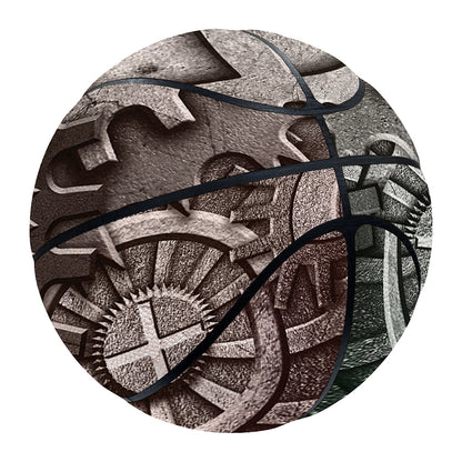 Steampunk Metal Gears Print Basketball