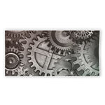 Steampunk Metal Gears Print Beach Towel