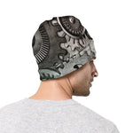 Steampunk Metal Gears Print Beanie