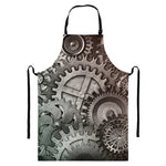 Steampunk Metal Gears Print Bib Apron With Pocket