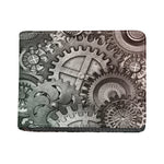 Steampunk Metal Gears Print Bifold Wallet