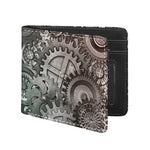 Steampunk Metal Gears Print Bifold Wallet