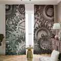 Steampunk Metal Gears Print Dimout Pencil Pleat Curtains
