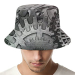 Steampunk Metal Gears Print Bucket Hat