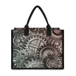Steampunk Metal Gears Print Canvas Tote Bag