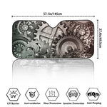 Steampunk Metal Gears Print Car Windshield Sun Shade