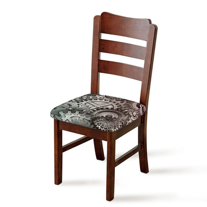 Steampunk Metal Gears Print Chair Cushion Cover