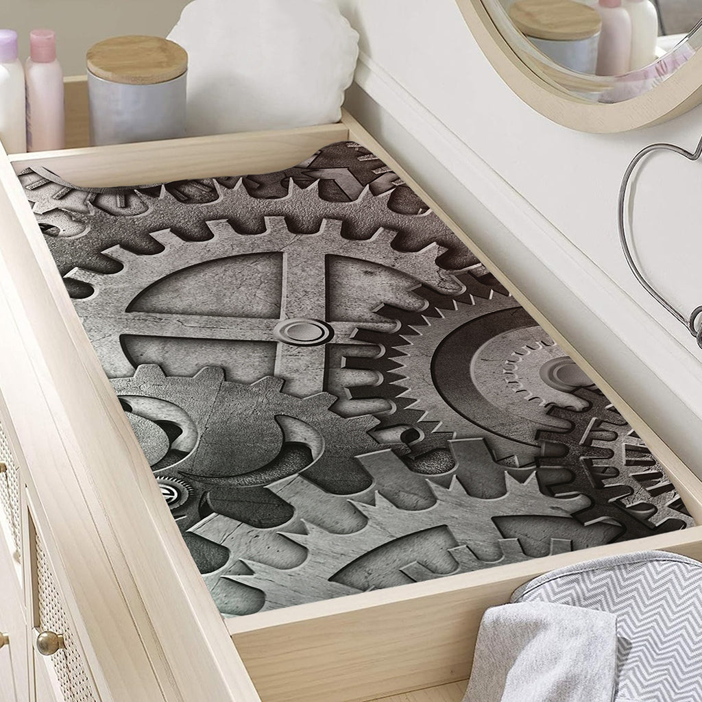 Steampunk Metal Gears Print Changing Pad Cover