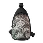 Steampunk Metal Gears Print Chest Bag