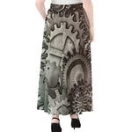 Steampunk Metal Gears Print Chiffon Maxi Skirt