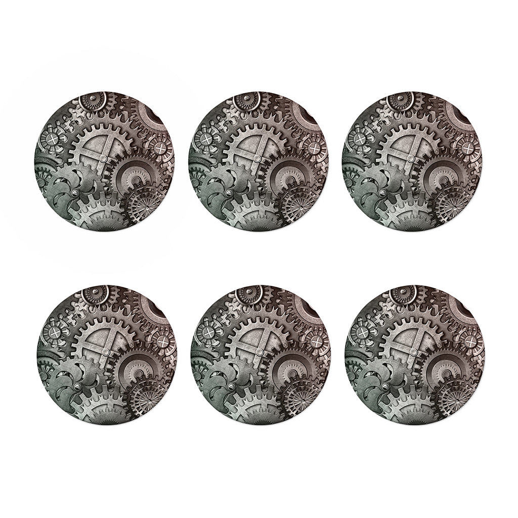 Steampunk Metal Gears Print Coaster Set