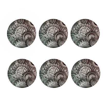 Steampunk Metal Gears Print Coaster Set