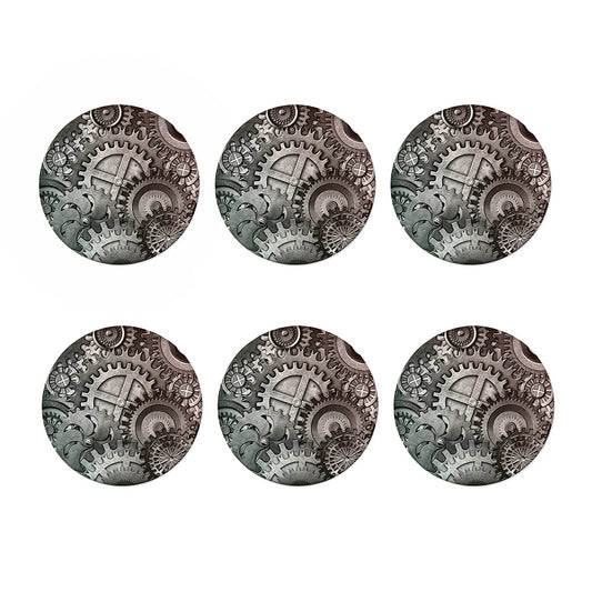 Steampunk Metal Gears Print Coaster Set