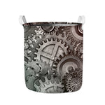 Steampunk Metal Gears Print Collapsible Laundry Basket