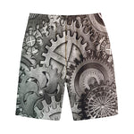Steampunk Metal Gears Print Cotton Shorts