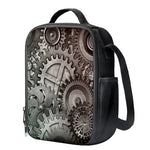 Steampunk Metal Gears Print Crossbody Lunch Bag