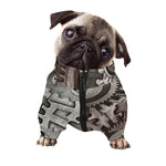 Steampunk Metal Gears Print Dog Zip Up Jacket