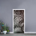 Steampunk Metal Gears Print Door Sticker