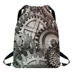 Steampunk Metal Gears Print Drawstring Backpack