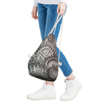 Steampunk Metal Gears Print Drawstring Bag