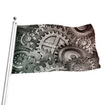 Steampunk Metal Gears Print Flag