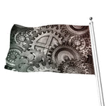 Steampunk Metal Gears Print Flag