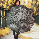 Steampunk Metal Gears Print Foldable Umbrella