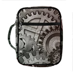 Steampunk Metal Gears Print Front Pocket Bible Bag