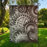 Steampunk Metal Gears Print Garden Flag