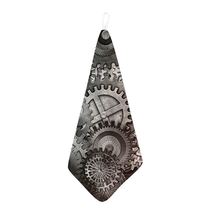 Steampunk Metal Gears Print Hand Towel