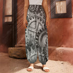 Steampunk Metal Gears Print Harem Pants