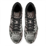 Steampunk Metal Gears Print High Top Leather Sneakers
