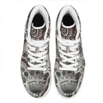 Steampunk Metal Gears Print High Top Leather Sneakers