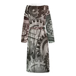 Steampunk Metal Gears Print Hooded Bathrobe